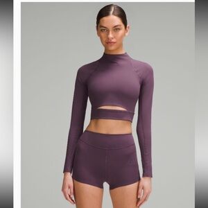 Lululemon Plum Long Sleeve Crop Top with Cutout
